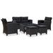 moobody 6 Piece Patio Sofa Set with Cushions Poly Rattan Black