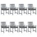 vidaXL Patio Chairs Outdoor Dining Chair with Cushions Gray Solid Wood Acacia