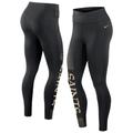 Women's Nike Black New Orleans Saints Yard Line Crossover Leggings