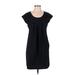 Poleci Casual Dress - Shift: Black Solid Dresses - Women's Size 4