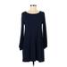 Newbury Kustom Casual Dress - Sweater Dress: Blue Solid Dresses - Women's Size Medium