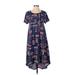 Lularoe Casual Dress - High/Low: Purple Batik Dresses - Women's Size 2X-Small