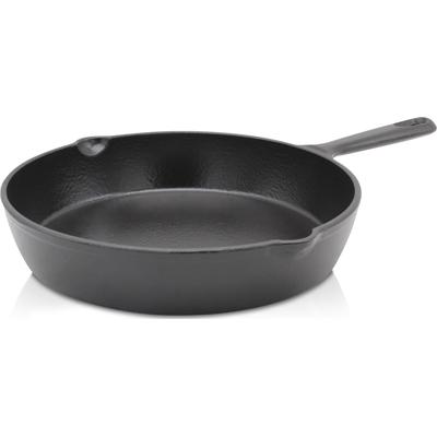 Bratpfanne KRÜGER "Einsenguss Pfanne TOLEDO", schwarz, H:4,3cm L:31cm Ø:20cm, Pfannen, für Induktions-Kochfelder geeignet