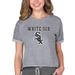 Women's Concepts Sport Gray Chicago White Sox Tri-Blend Mainstream Terry Short Sleeve Sweatshirt Top