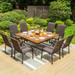 Lark Manor™ Square 8 - Person 60" Long Outdoor Dining Set Wicker/Rattan in Black/Brown | 60 W x 60 D in | Wayfair 6CDF528125DB4884A6F3D7F5B8AB751E