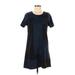 Design Lab Lord & Taylor Casual Dress - Shift: Blue Color Block Dresses - Women's Size Medium