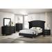 Rosdorf Park Jionnie Upholstered Standard 5 Piece Bedroom Set Upholstered in Black/Brown | 42.7 H x 81.1 W x 64.3 D in | Wayfair