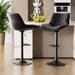 Ebern Designs Nalupatio Bar Stools Adjustable Counter Height Modern Swivel Bar Stools w/ Backs Upholstered/Metal in Black | Wayfair
