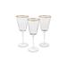 Everly Quinn Set of 6 Hammered Water Glasses Square Shaped w/ Gold Rim Glass in Yellow | 9.25 H x 2.75 W in | Wayfair