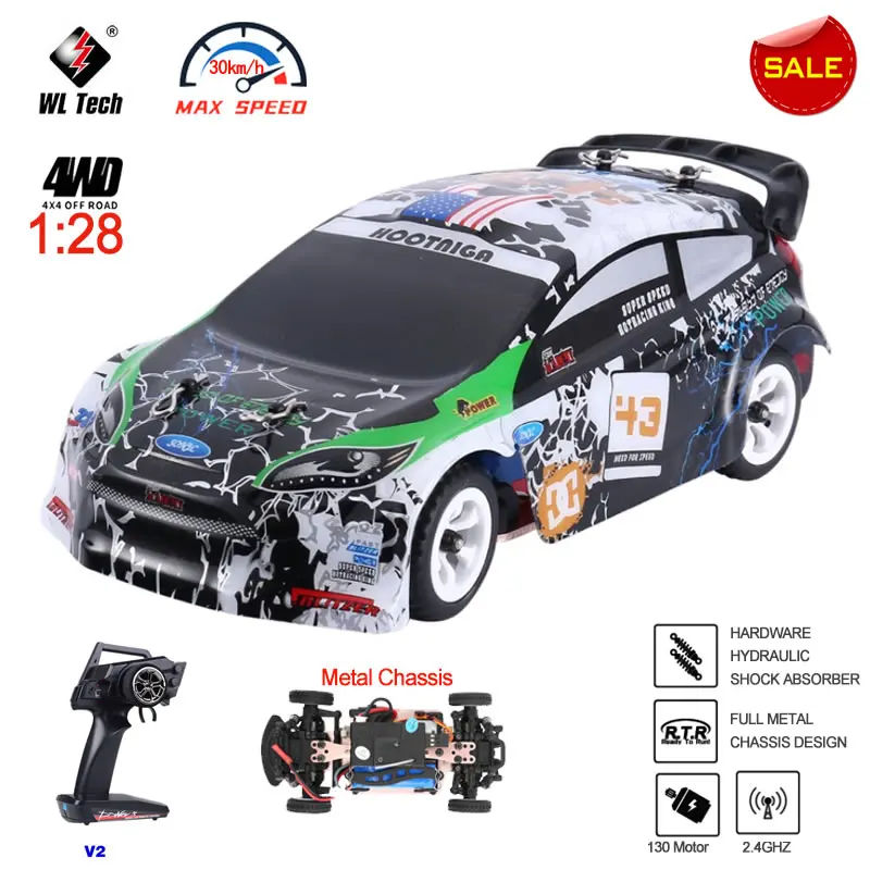 WLtoys K989 1:28 4WD 2.4G Mini RC Racing Car Haute vitesse Off-Road Télécommande Dérive Jouets Véhicule en alliage pour enfants Enfants Cadeau
