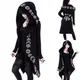 Sweats à capuche longs noirs punk gothiques pour femmes sweat à capuche à manches longues manteau