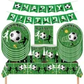 Football Theme Party Disposable Tableware Banner Balloons Soccer Goal Cup Plate for Kids Boy