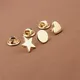 Simple Classic Gold Color Star Heart Round Shape Brooches Men Women Metal Alloy Shawl Cardigan