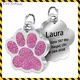 Personalized Dog Cat CustomTags Engraved Puppy Pet ID Name Collar Tag Stainless Steel Paw Glitter