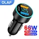 66W 3 Ports USB Car Charger Fast Charging PD Quick Charge 3.0 USB C Car Phone Charger Adapter For