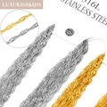 LUXUKISSKIDS Singapore Twisted Wholesale Chains Necklace 10pcs/lots Golden/Steel 2mm DIY Making