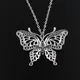 New Fashion Hollow Butterfly Pendants Round Cross Chain Short Long Mens Womens Silver Color Necklace