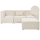 Sofa mit Ottomane Hellbeige Polsterbezug aus Cord mit Armlehnen Kissen 3-Sitzer Modulsofa Wohnzimmermöbel Modern Wohnecke Sitzecke