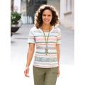 Kurzarmshirt CASUAL LOOKS "Shirt" Gr. 42, grün (ecru, khaki, gemustert) Damen Shirts Jersey