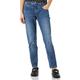 Taifun Damen 7/8 Jeans Boyfriend Hose Jeans verkürzt Boyfriend Jeans unifarben, Washed-Out-Effekt 7/8 Länge Mid Blue Denim 36