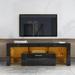 51.20 Inch Tv Stand Media Console Entertainment Center with LED Lights, Floor Cabinet Floor Tv Wall Cabinet with Shelves