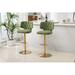 Swivel Velvet Bar Stool Counter Height Bar Chairs Adjustable Tufted Stool with Footrest for Bar Kitchen Island Chair (Set of 2)