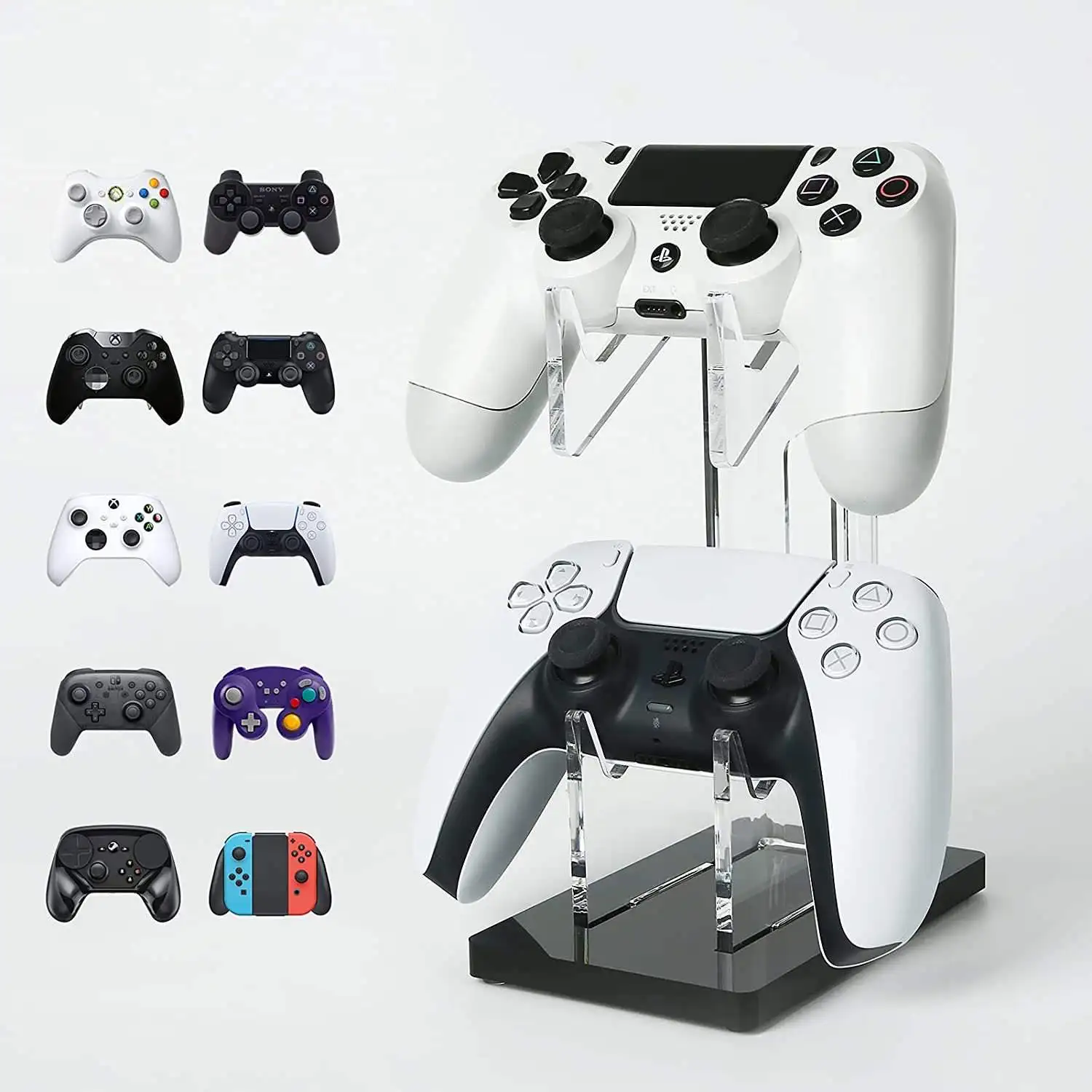 Aolion Dual Game Controller Halter Acryl Gamepad für Switch Pro/PS5/Xbox Serie X/PS4/PS2/PS3 Joystick Rack Ständer Zubehör