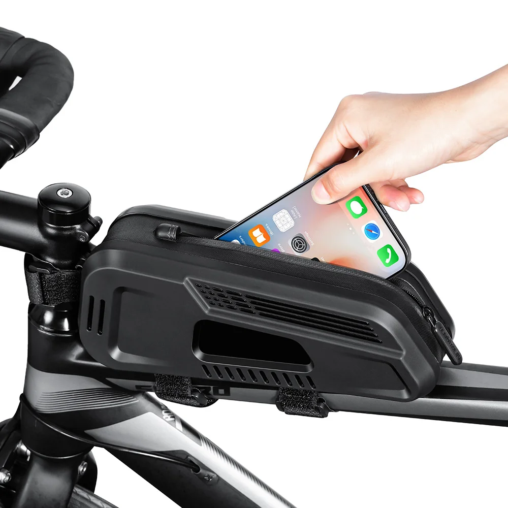 Newboler Fahrrad tasche Regenschutz Radfahren oben Vorder rohr Rahmen tasche große Kapazität MTB Rennrad Packt asche schwarz Fahrrad zubehör Image