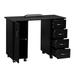 Nail Desk Nail Table for Nail Tech with Wrist Pad Manicure Table Computer Desk with Lockable Wheels Black