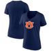 Women's Fanatics Branded Navy Auburn Tigers Evergreen Logo V-Neck T-Shirt