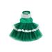 Bmnmsl Toddler Party Dress Girls A-line Dress Sleeveless Halter Dress Backless Shiny Patchwork Summer Tulle Dress