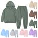 DxhmoneyHX Toddler Baby Fleece Hoodie and Pants Outfit Set Kids Boy Girl Sweatshirt Jogger 2 Piece Sweatsuit Set Outwear