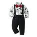 TOWED22 Toddler Dress Suit Toddler Boys Long Sleeve Cartoon Dinosaur Prints T Shirt Tops Pants Child Kids (White 12-18 M)