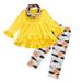 Youmylove Two Piece Girls Outfits Toddler Kids Girls Outfit Pumpkin Prints Long Sleeve Tops Pants Hairabnd 3Pcs Set Outfits