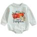 Newborn Baby Girl Boy Halloween Clothes Pumpkin Sweatshirt Rompers Long Sleeve Jumpsuit for Kids Infant