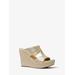 Michael Kors Bradley Metallic Canvas Wedge Sandal Gold 6