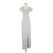 Athleta Casual Dress - Maxi: Gray Chevron/Herringbone Dresses - Women's Size 2X-Small