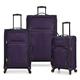 U.S. Traveler Aviron Bay Expandable Softside Luggage with Spinner Wheels, Purple, Carry-on 22-Inch, Aviron Bay Expandable Softside Luggage with Spinner Wheels