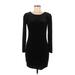 Express Outlet Casual Dress - Bodycon: Black Polka Dots Dresses - Women's Size 6