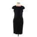 Ann Taylor Casual Dress - Shift: Blue Color Block Dresses - Women's Size 6