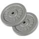 Hantelscheiben GORILLA SPORTS "Gusseisen - 2 x 15 kg Silber" Gr. 30 kg, silberfarben Hanteln Gewichte