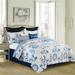 Casablanca Bay 3 Piece White And Blue Coastal Beach Theme Pattern King Quilt Set Quilt And Sham Bedding Set