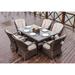 Moda 7-Piece Patio Wicker Square Dining Table Set with Cushions