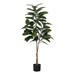 Artificial Plant, 52" Tall, Rubber Tree, Indoor, Faux, Fake, Floor, Greenery, Potted, Real Touch, Decorative, Green Leaves