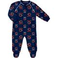 Infant Navy Chicago Bears Allover Print Raglan Full-Zip Jumper