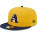 Men's New Era Gold Arizona Diamondbacks Two-Tone Color Pack 59FIFTY Fitted Hat