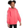 Nike FD2960-648 G NSW Club FLC AIR HD FZ LS Sweatshirt Girl's LT Fusion RED/MED Soft PINK Größe XL