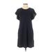 Ann Taylor Casual Dress - Shift: Blue Solid Dresses - Women's Size X-Small Petite
