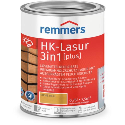 Remmers HK-Lasur 3in1 [plus] eiche hell, matt, 0,75 Liter, Holzlasur, Premium Holzlasur außen,