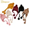 New Winter Baby Hat Pompom Cotton Knitted Baby Cap for Girls Boys Infant Bonnet Kids Cap Baby